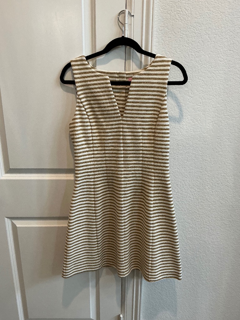 Lilly Pulitzer Gold Striped Dress Size M